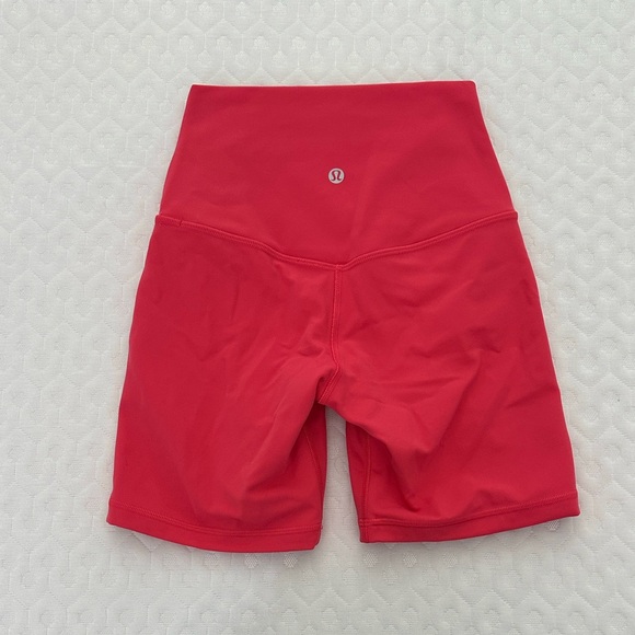 Lululemon Align High-Rise 6” Short Size 2 Pink Coral Bike Biker Training Shorts - Picture 2 of 3